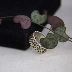 Peter Stone Sterling Silver Celtic Knot Band Ring Size 8 925 Silver